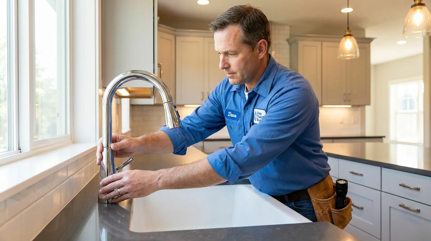 Kitchen faucet installation by Johns Plumbing LLC in Elyria